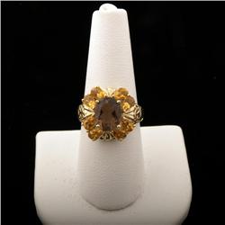 Ladies 10K yellow gold cocktail ring
