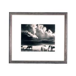 Contemporary Black & White Print of Horses
