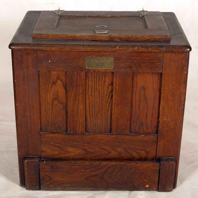 antique oak ice chest