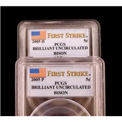 Lot of 2 PCGS Brilliant Uncirculated 5 Cent