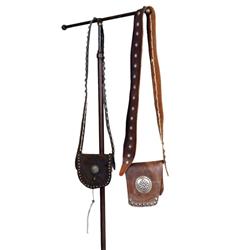 Two Navajo leather pouches with silver
