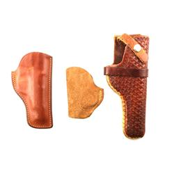 Lot of 3 used brown leather holsters
