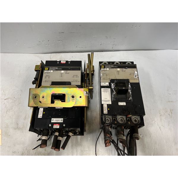 Lot of (2) Square D Circuit Breakers #LAL362501027 & #LAL364001027