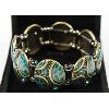 Image 1 : TEAL AND GOLD TONED BRACELET