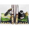 Image 1 : VINTAGE THEMED PEN & INK BOTTLE BOOK ENDS