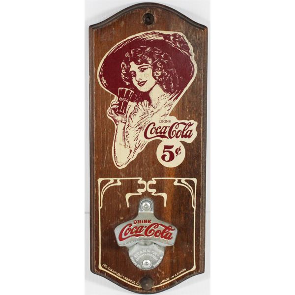 WOODEN COCA-COLA WALL MOUNT BOTTLE OPENER