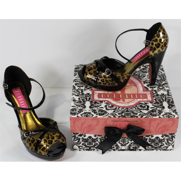 BORDELLO CHEETAH PRINT PLATFORM KITTEN HEELS