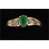 Image 1 : ESTATE 10k GOLD RING W/ EMERALD AND SMALL DIAMONDS