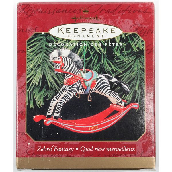 HALLMARK KEEPSAKE ZEBRA FANTASRY TREE ORNAMENT