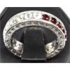 Image 1 : STERLING SILVER RING W/ RED AND CLEAR STONES