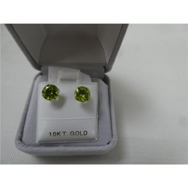$360 10K  Peridot(1.8ct) Earrings