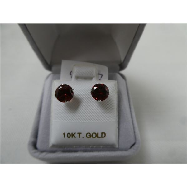 $300 10K  Garnet(1.8ct) Earrings