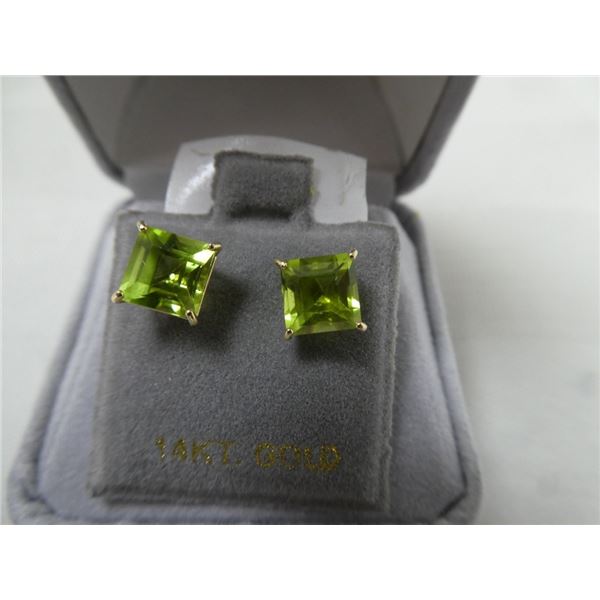 $400 14K  Peridot(3.3ct) Earrings