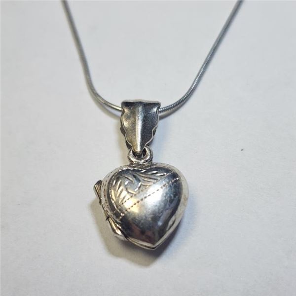$60 Silver Heart 16" Necklace