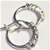Image 2 : $29 Silver Created Alexandrite Hoop Earrings