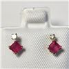 Image 1 : $500 10K  Ruby(0.44ct) Diamond(0.06ct) Earrings