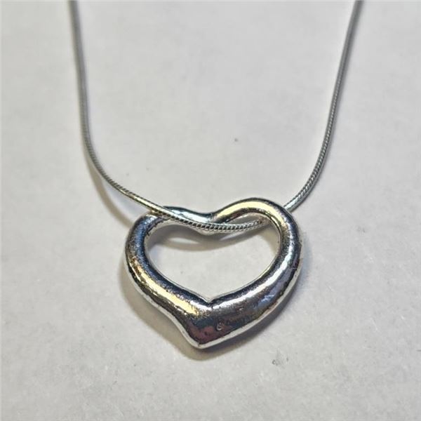 $80 Silver Heart 16" Necklace