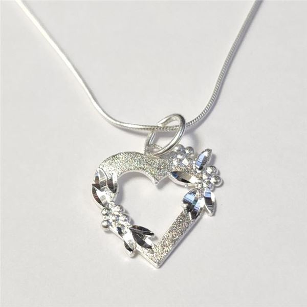 $60 Silver Heart 16" Necklace