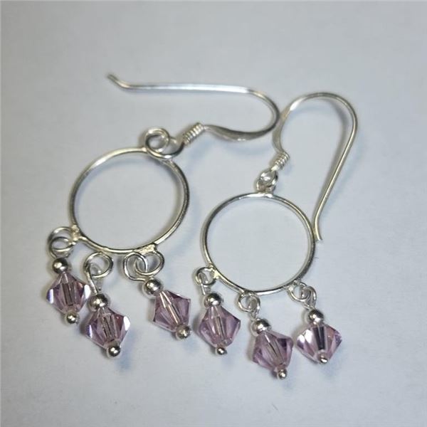 $100 Silver Crystal Earrings