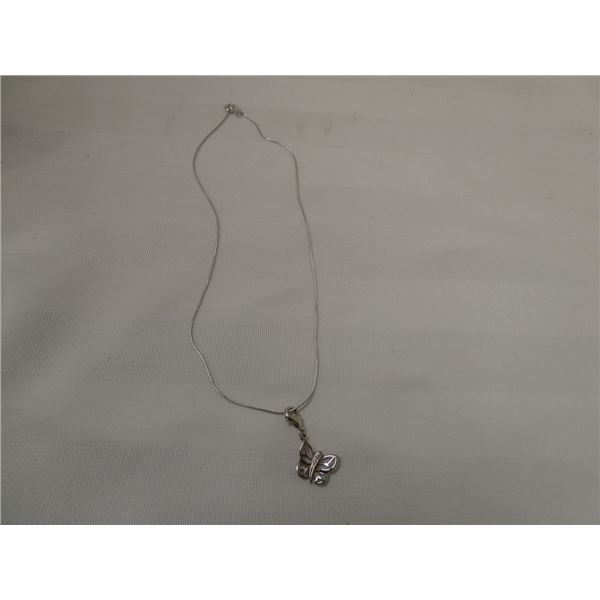 $60 Butterfly  Silver 16" Necklace