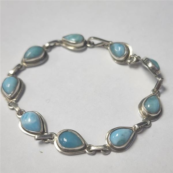 $400 Silver Genuine Gemstone 7.5" Bracelet