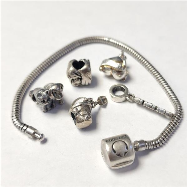 $280 Silver Pandora Style With Beads App 22G Bract