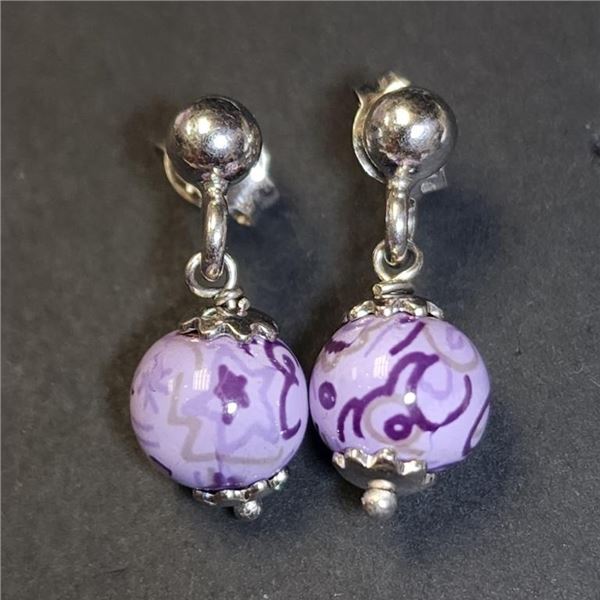 $60 Silver Enamal Earrings