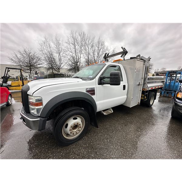 2008 FORD F-450 SUPERDUTY, 2DR PU, WHITE, VIN # 1FDXF46R28EC19899