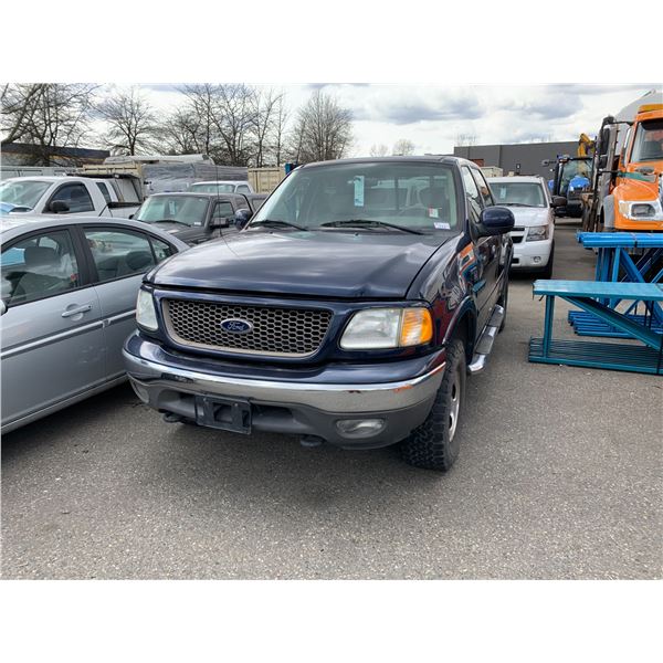 2003 FORD F-150 XLT, LEER 700, XLT TRITON, 4DR PU, BLUE, VIN # 1FTRW08633KB67217