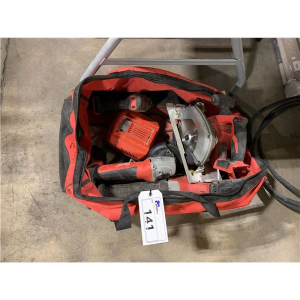 MILWAUKEE CORDLESS CIRCULAR SAW, CORDLESS DRILL, CORDLESS GRINDER, & CORDLESS RECIPROCATING SAW,