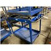 Image 2 : BLUE METAL 2 TIER 24"W X 36"D X 34"H MOBILE COMMERCIAL PRODUCT CART