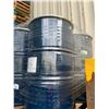 Image 2 : PALLET OF 4 BLUE METAL STORAGE BARRELS ( USED TO TRANSPORT PETROLEUM JELLY )