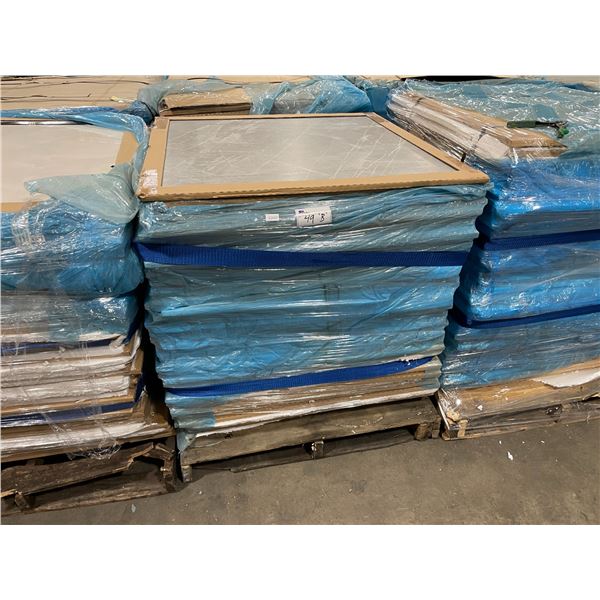 PALLET OF ASSORTED 39 1/4" X 39 1/4" DESIGNER CERAMIC FLOOR TILES *APPROXIMATELY 28 TILES PER