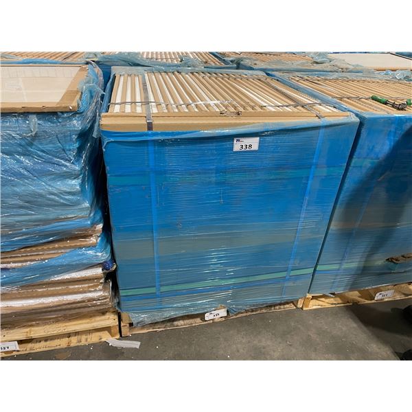 PALLET OF ASSORTED 39 1/4  X 39 1/4  DESIGNER CERAMIC FLOOR TILES *APPROXIMATELY 28 TILES PER