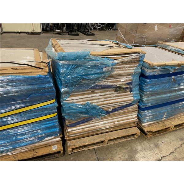 PALLET OF ASSORTED 39 1/4" X 39 1/4" DESIGNER CERAMIC FLOOR TILES *APPROXIMATELY 28 TILES PER