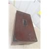 Image 8 : Vintage Field Desk - Wood with Brass - Closed Measures 9" x 11" x 20"