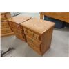 Image 8 : 5pc Oak Bedroom Suite ; Dresser 18" x 34" x53 Dresser 18" x 30" x 62" with Tri Mirror 48" x 53" , (2