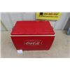 Image 2 : Coca-Cola Fishtail Logo Embossed Tin Picnic Cooler - St Thomas Metal Signs Canada 13" x 14.5" x 20"