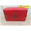 Image 8 : Coca-Cola Fishtail Logo Embossed Tin Picnic Cooler - St Thomas Metal Signs Canada 13" x 14.5" x 20"