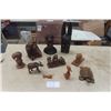 Image 1 : Assorted Wooden Carved Animals; Elephant, Turtle, Ducks, Monkey with Camera plus more