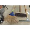 Image 2 : 5 Hand Yard Tools ; Roof Rake, Squeegee, Scraper, Rake, Push Broom