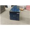 Image 2 : Painted Wooden Storage Box with Hinged Lid 16" x 19" x 33"