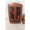 Image 2 : Wooden 2 Door Cabinet With Shelves 7.5"x 12"x 35" Wooden Multi Tier Display Stand/Shelf 9.5" x 18" x