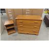 Image 1 : 3 Drawer Dresser by Vilas 18" x 32" x 40" & Small End Table Night Stand