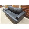 Image 2 : Black Vinyl Leather Look Couch 82" Long