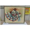Image 1 : Vintage Original Signed Clown Oil Painting by Jenkins 21" x 25"  - Very Good Condition