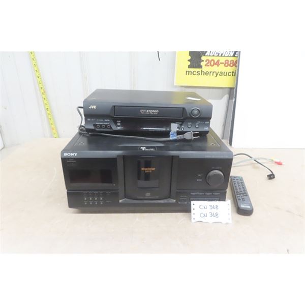 Sony CDP - CX235- 200 CD Changer + JVC VHS Machine