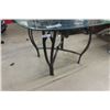 Image 2 : Metal Base , Glass Top Patio Table 30" x 45" x 45" Glass has Bevelled Edge