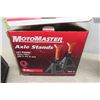 Image 2 : Motomaster Axel Stand in Box, Mup Jump Starter, 5 Litre Gas Can, Flashlight