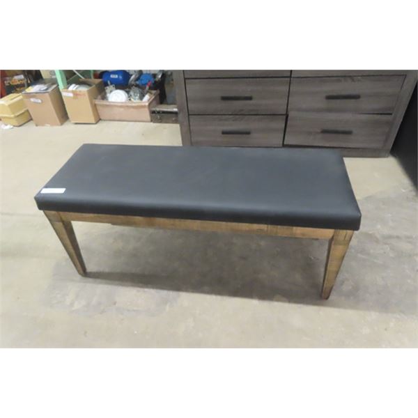 Wood + Upholstery Top Bench 16" x 19" x 46"